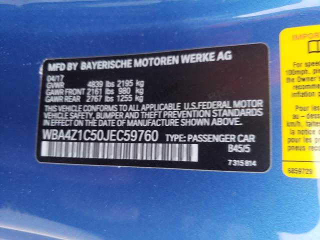 2018 BMW 430I WBA4Z1C50JEC59760