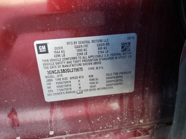 2016 CHEVROLET TRAX 1LT 3GNCJLSB2GL279675