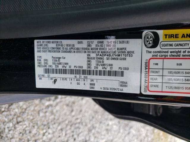 2017 FORD FIESTA SE 3FADP4BJ7HM170753