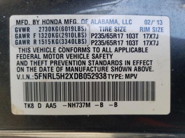 2013 HONDA ODYSSEY LX 5FNRL5H2XDB052938