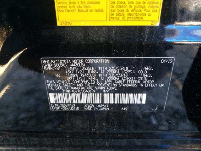 2012 TOYOTA RAV4 SPORT JTMWF4DVXC5046819