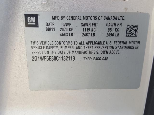 2012 CHEVROLET IMPALA LS 2G1WF5E30C1132119