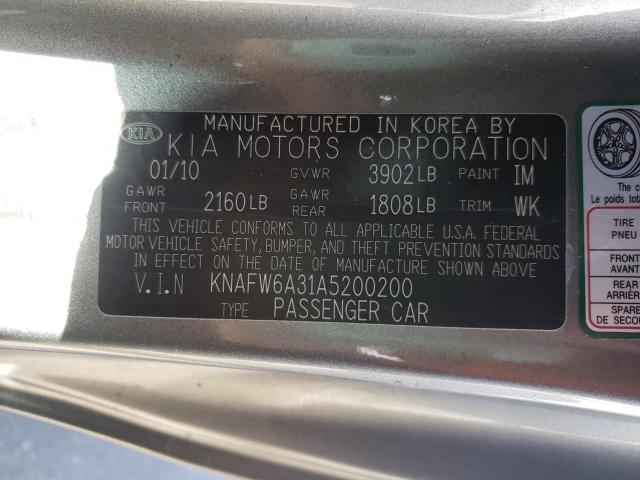 2010 KIA FORTE SX KNAFW6A31A5200200