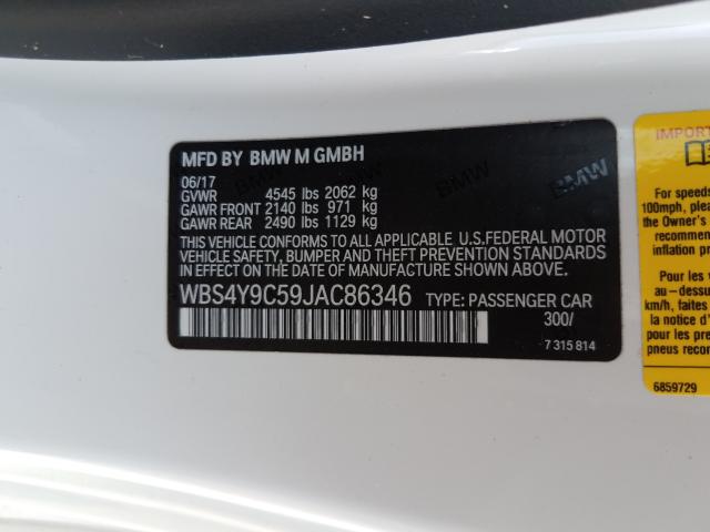2018 BMW M4 WBS4Y9C59JAC86346