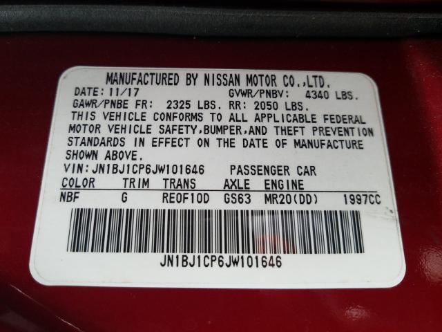 2018 NISSAN ROGUE SPOR JN1BJ1CP6JW101646