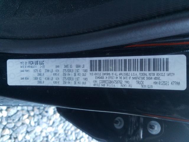 2019 RAM 1500 LARAM 1C6RREDG8KN750762