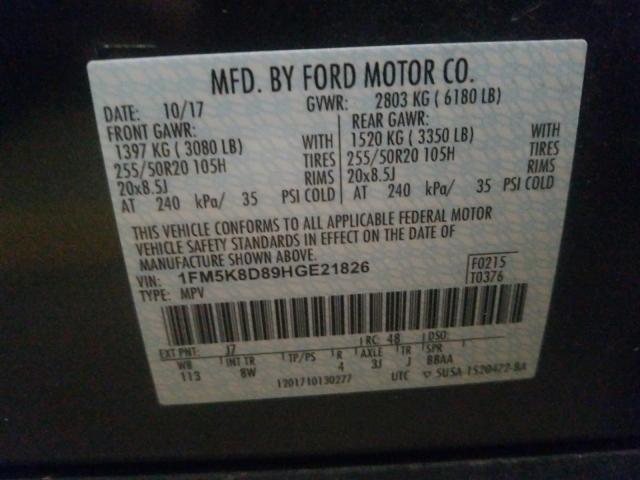 2017 FORD EXPLORER X 1FM5K8D89HGE21826