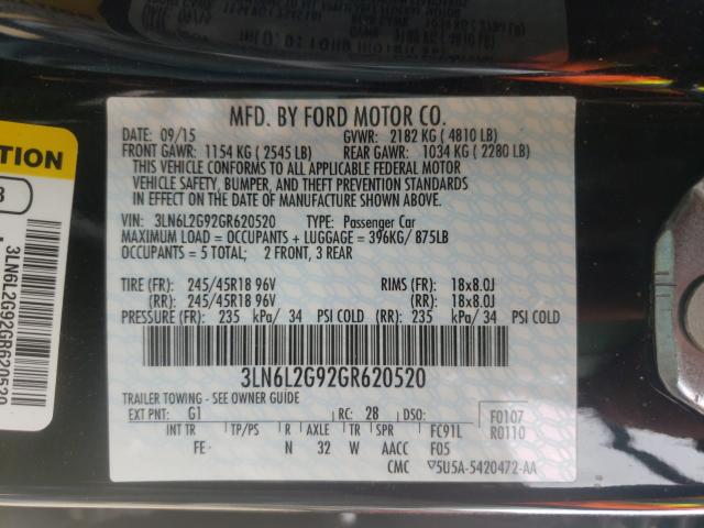 2016 LINCOLN MKZ 3LN6L2G92GR620520