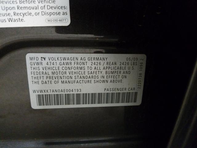 2010 VOLKSWAGEN PASSAT KOM WVWXK7AN0AE004193