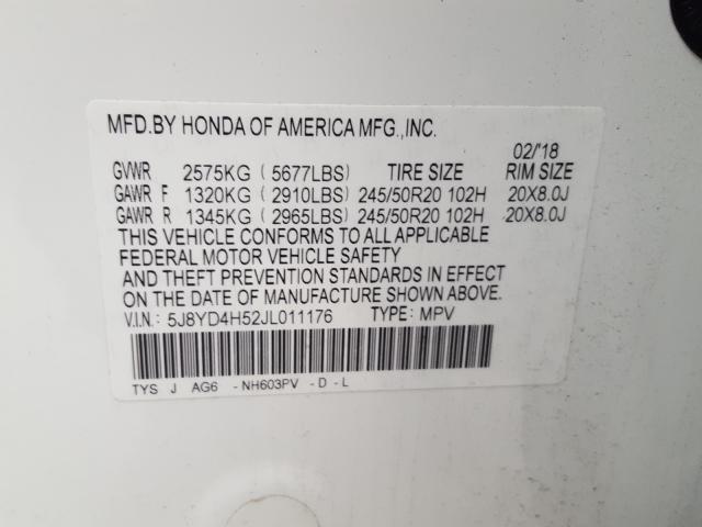 2018 ACURA MDX TECHNO 5J8YD4H52JL011176