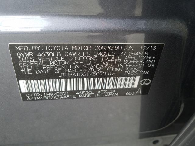 2019 LEXUS IS 300 JTHBA1D21K5090318