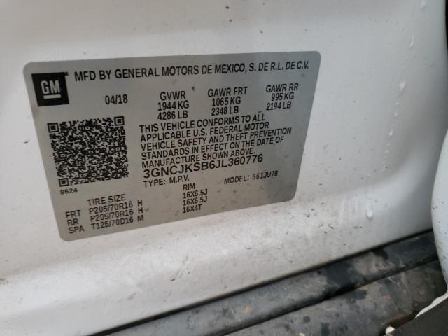 2018 CHEVROLET TRAX LS 3GNCJKSB6JL360776