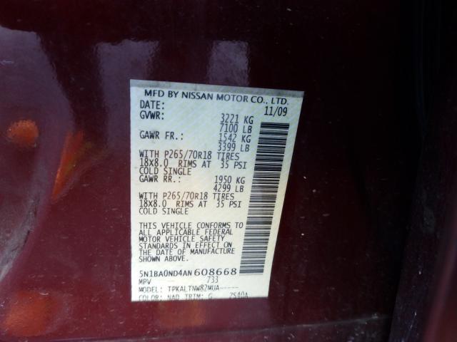 2010 NISSAN ARMADA SE 5N1BA0ND4AN608668