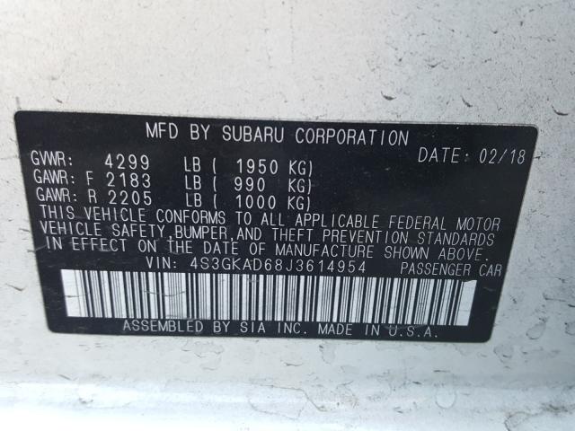 2018 SUBARU IMPREZA PR 4S3GKAD68J3614954