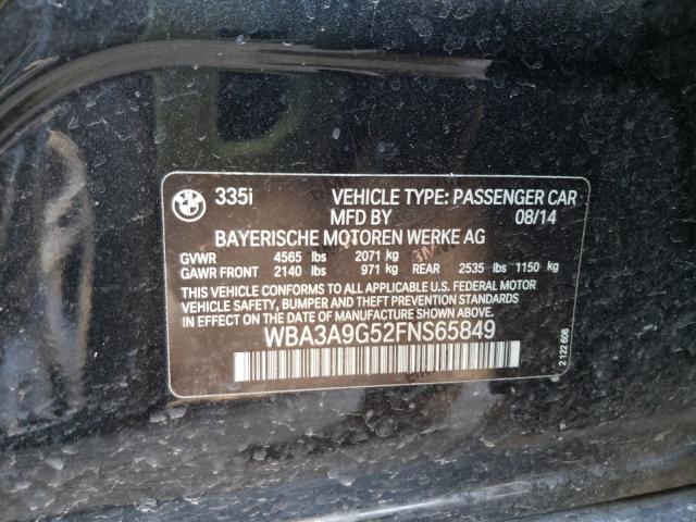 2015 BMW 335 I WBA3A9G52FNS65849