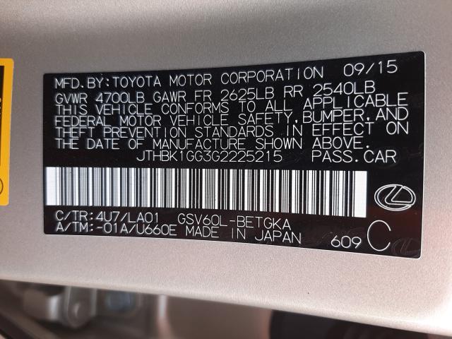 2016 LEXUS ES 350 JTHBK1GG3G2225215