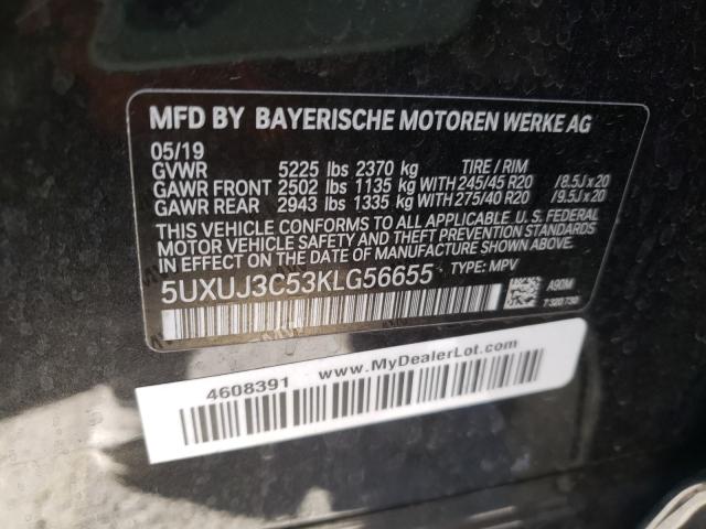 2019 BMW X4 XDRIVE3 5UXUJ3C53KLG56655