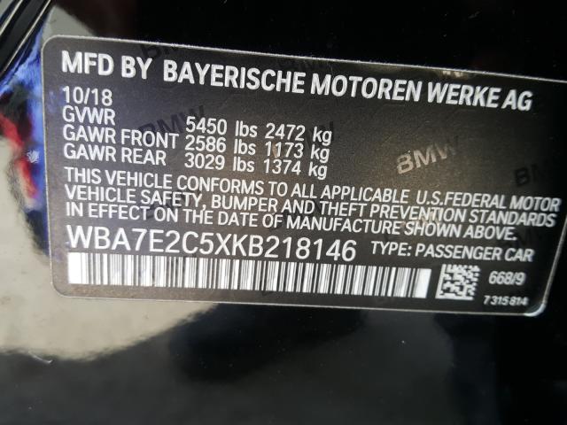 VIN WBA7E2C5XKB218146 2019 BMW 7 Series, 740 I no.10