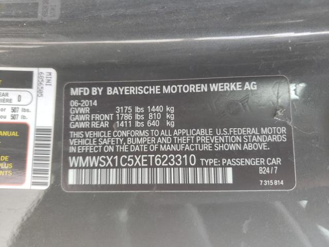 2014 MINI COOPER COU WMWSX1C5XET623310