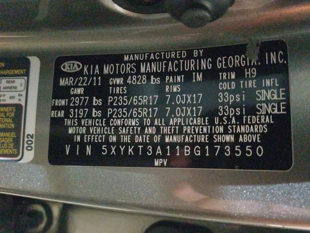 2011 KIA SORENTO BA 5XYKT3A11BG173550
