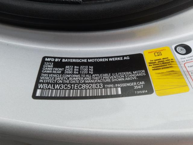 2014 BMW 640 I WBALW3C51EC892833