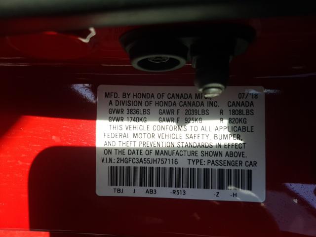2018 HONDA CIVIC SI 2HGFC3A55JH757116