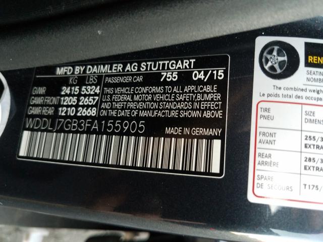 2015 MERCEDES-BENZ CLS 63 AMG WDDLJ7GB3FA155905