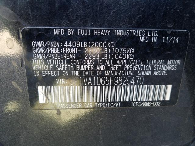 2015 SUBARU WRX PREMIU JF1VA1D65F9825470