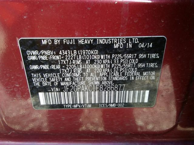 2014 SUBARU XV CROSSTR JF2GPAKC1E8286877