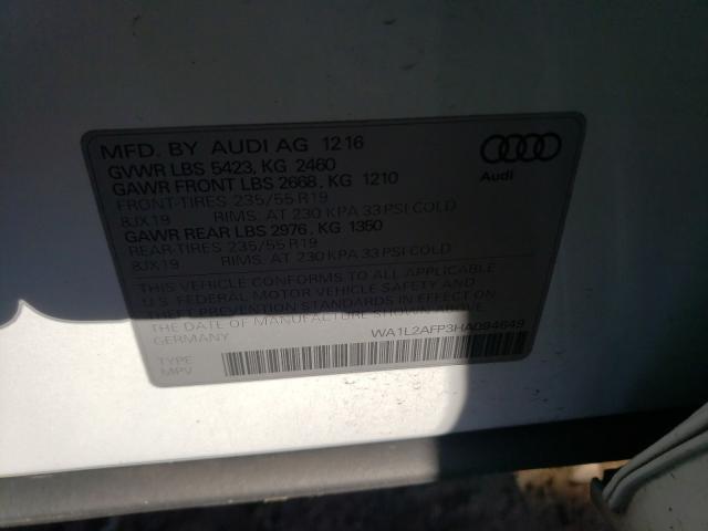 VIN WA1L2AFP3HA094649 2017 Audi Q5, Premium Plus no.10