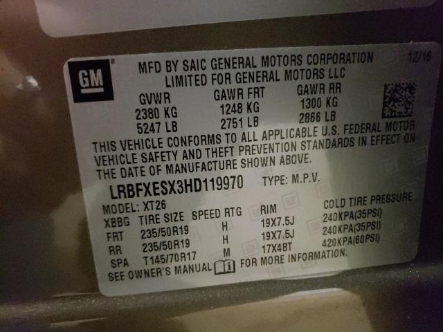 2017 BUICK ENVISION P LRBFXESX3HD119970