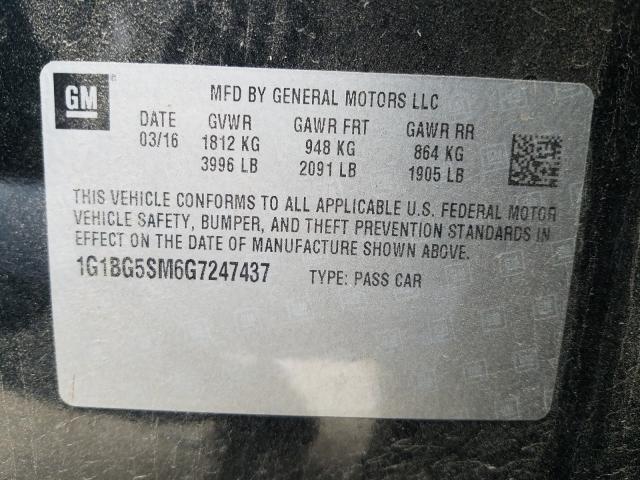 2016 CHEVROLET CRUZE PREM 1G1BG5SM6G7247437