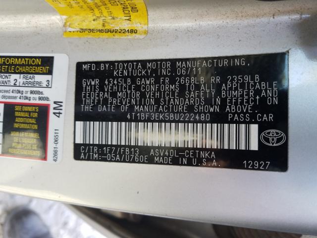 2011 TOYOTA CAMRY BASE 4T1BF3EK5BU222480