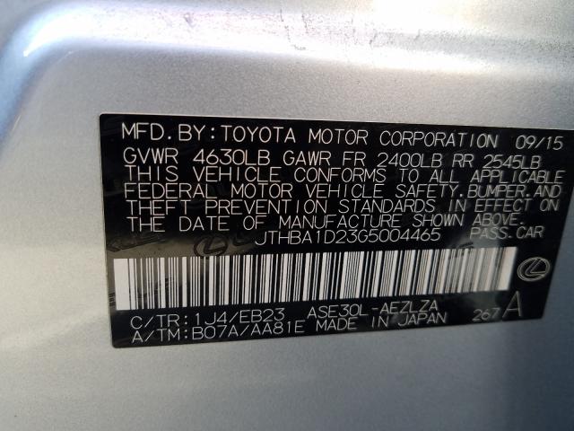 2016 LEXUS IS 200T JTHBA1D23G5004465