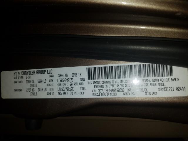 2010 DODGE RAM 2500 3D7LT2ET4AG168598