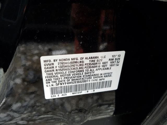 2014 HONDA PILOT EXL 5FNYF4H52EB020011