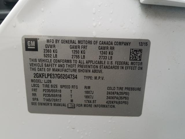 2016 GMC TERRAIN SL 2GKFLPE37G6204734