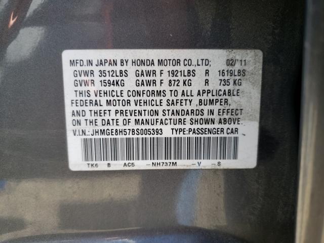 2011 HONDA FIT JHMGE8H57BS005393