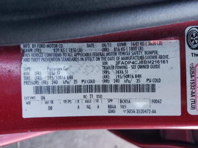 2011 FORD FIESTA SEL 3FADP4CJ8BM216161