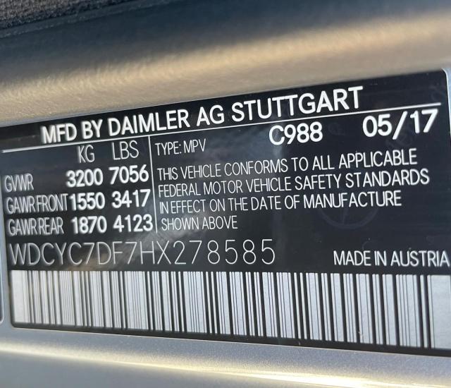 VIN WDCYC7DF7HX278585 2017 Mercedes-Benz G-Class, 6... no.10