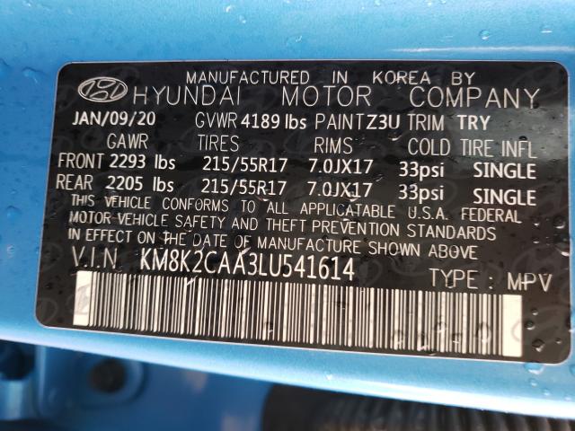 2020 HYUNDAI KONA SEL KM8K2CAA3LU541614