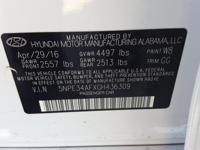 2016 HYUNDAI SONATA SPO 5NPE34AFXGH436309