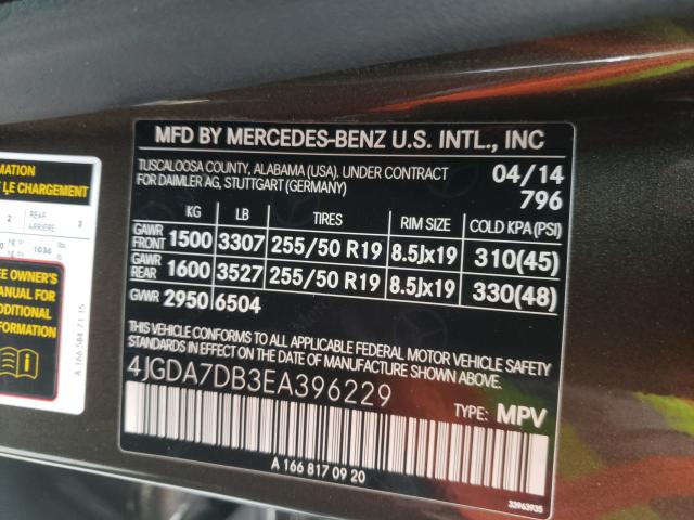 2014 MERCEDES-BENZ ML 550 4MA 4JGDA7DB3EA396229