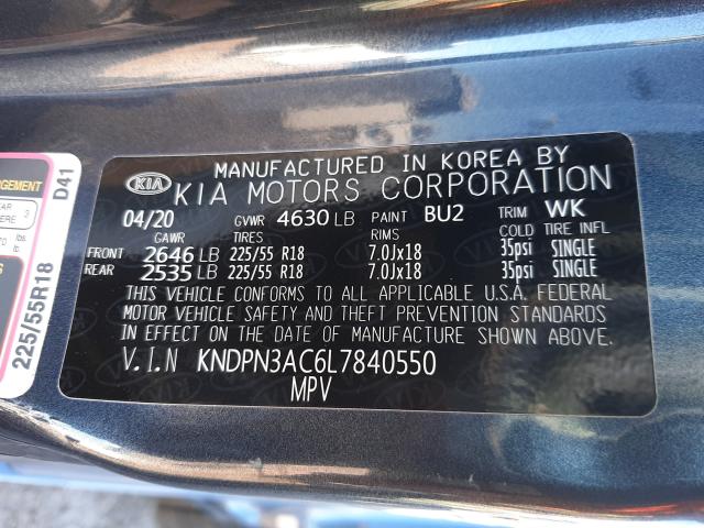 2020 KIA SPORTAGE E KNDPN3AC6L7840550