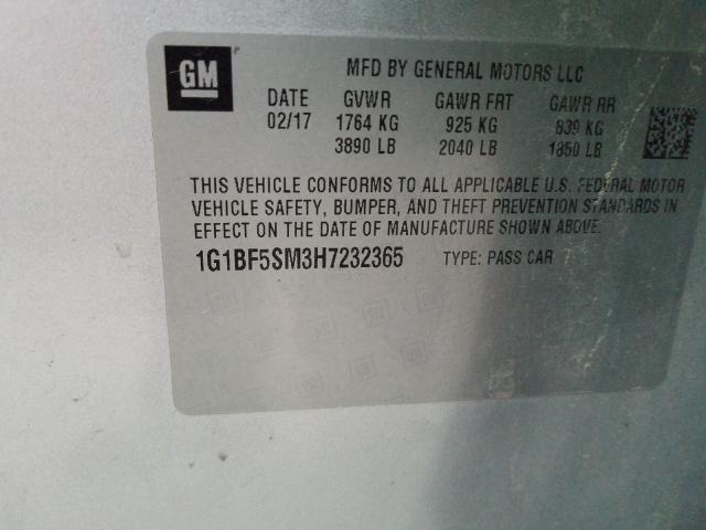 2017 CHEVROLET CRUZE PREM 1G1BF5SM3H7232365