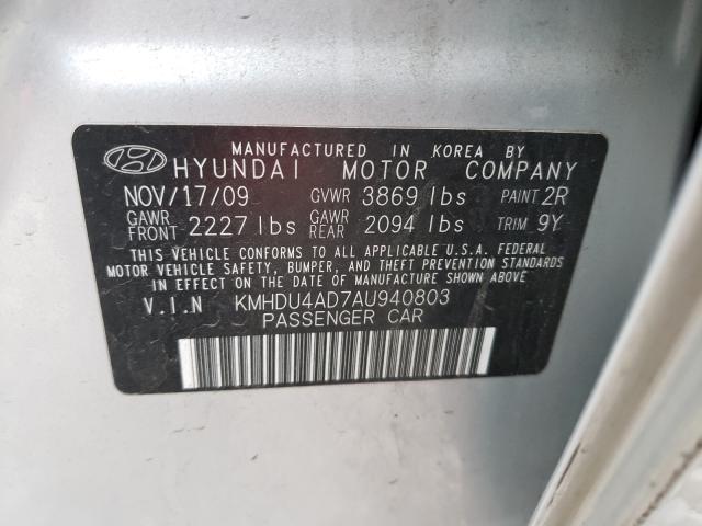 2010 HYUNDAI ELANTRA BL KMHDU4AD7AU940803