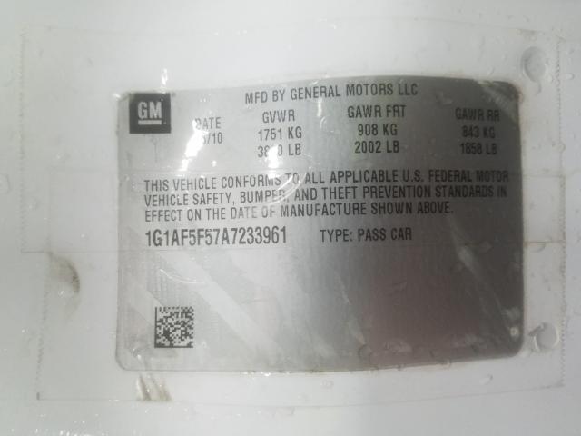 2010 CHEVROLET COBALT 2LT 1G1AF5F57A7233961