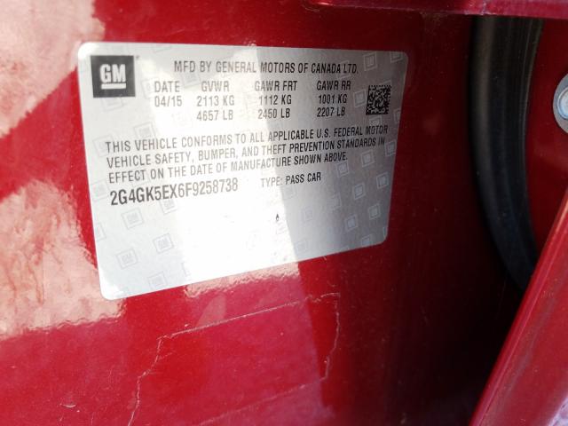 2015 BUICK REGAL 2G4GK5EX6F9258738