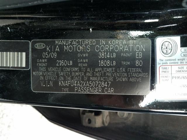 2010 KIA FORTE EX KNAFU4A2XA5072847
