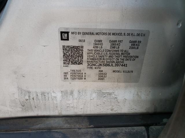 2018 CHEVROLET TRAX LS 3GNCJKSB6JL397441